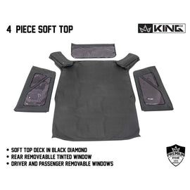 Premium Replacement Soft Top, Black Diamond With Tinted Windows - Jeep Wrangler JK 2 Door 2007-2009