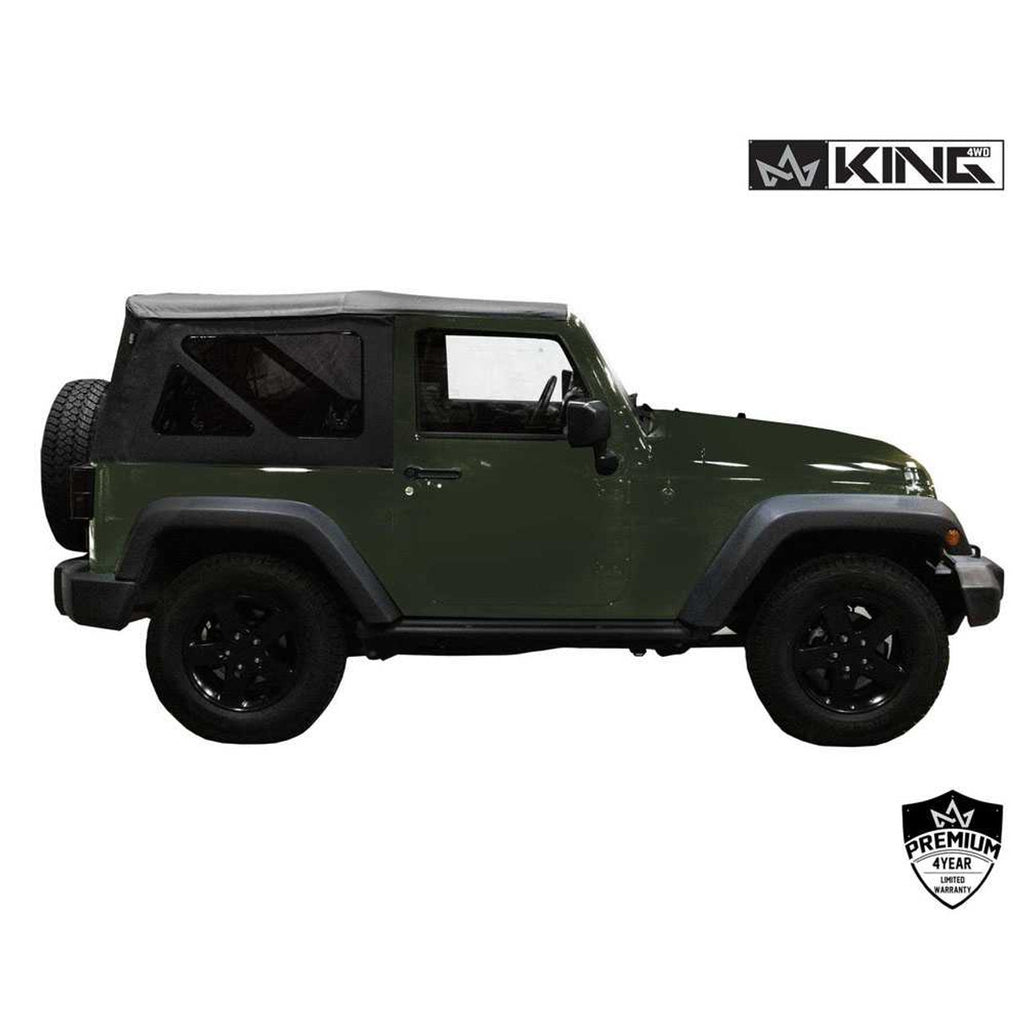 Premium Replacement Soft Top, Black Diamond With Tinted Windows - Jeep Wrangler JK 2 Door 2007-2009
