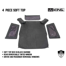 Premium Replacement Soft Top, Black Diamond With Tinted Windows - Jeep Wrangler JK 2 Door 2010-2018