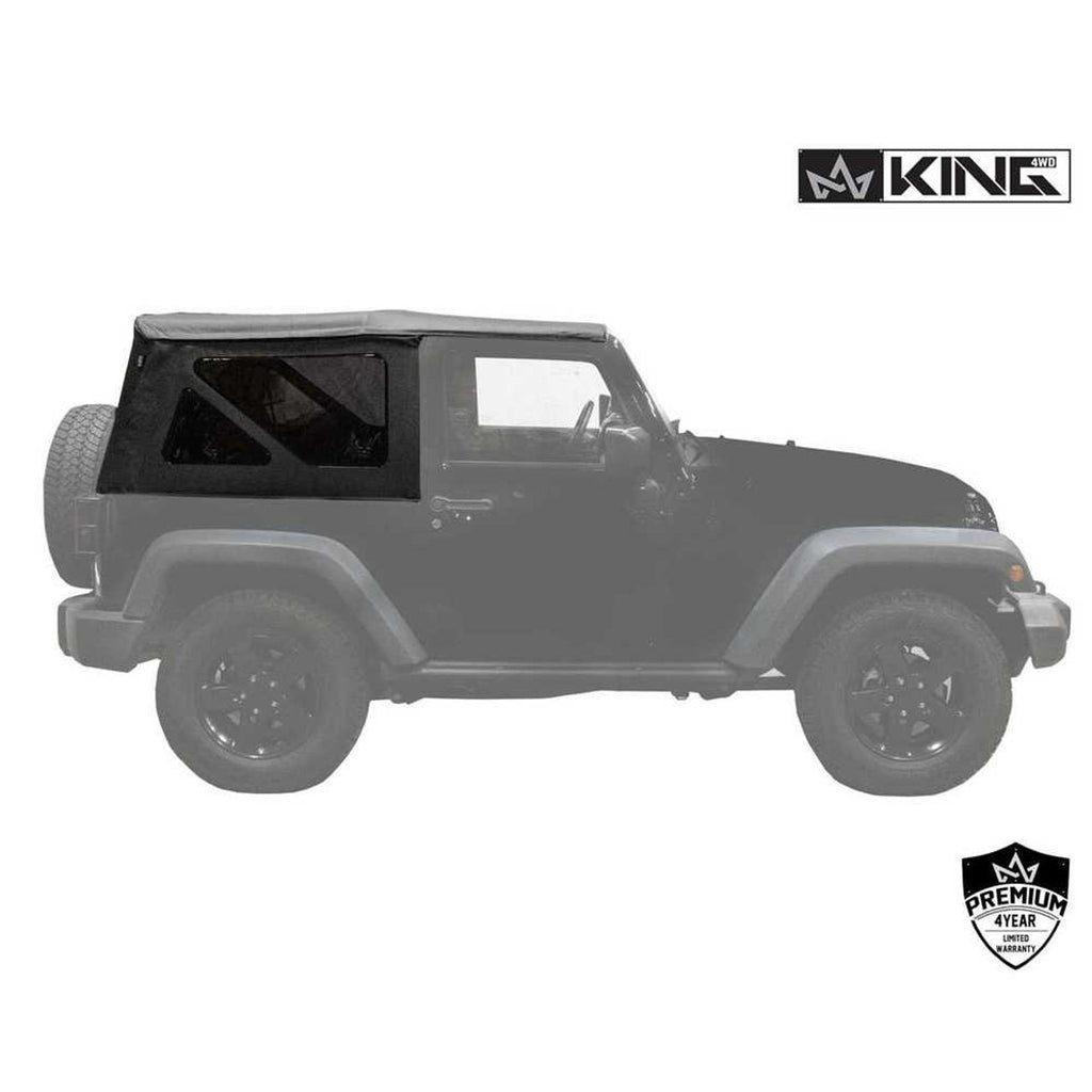 Premium Replacement Soft Top, Black Diamond With Tinted Windows - Jeep Wrangler JK 2 Door 2010-2018