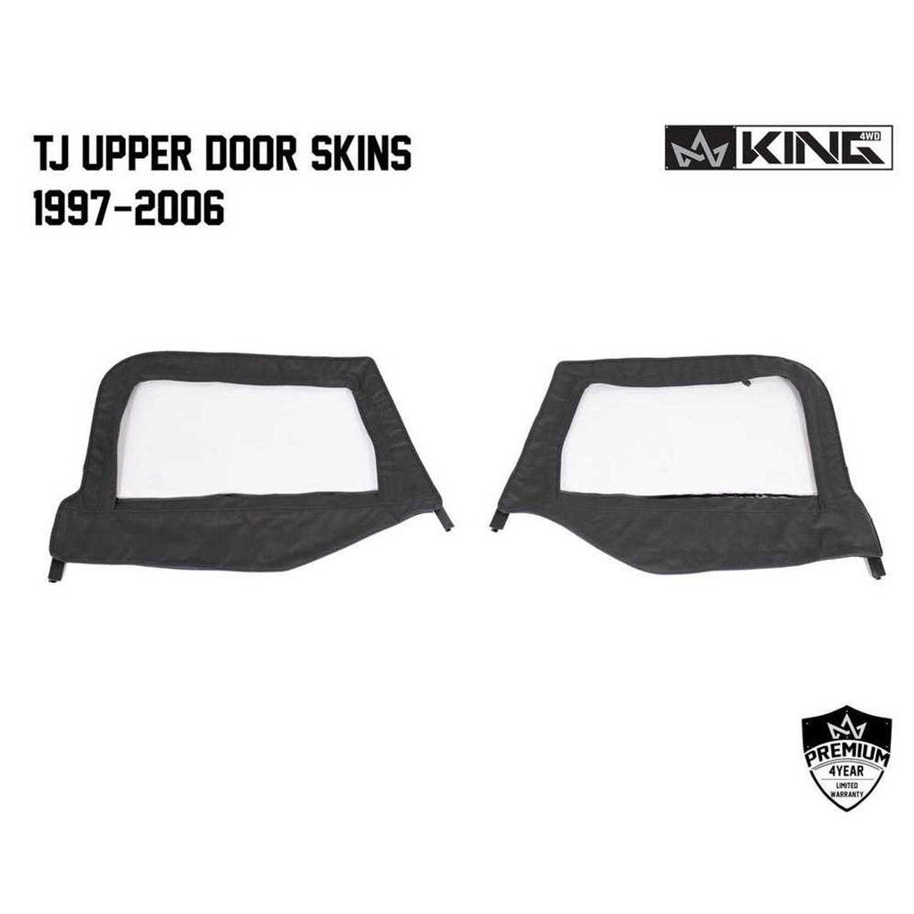 Premium Upper Door Skins Black Diamond Passenger & Driver Side - Jeep Wrangler TJ 1997-2006