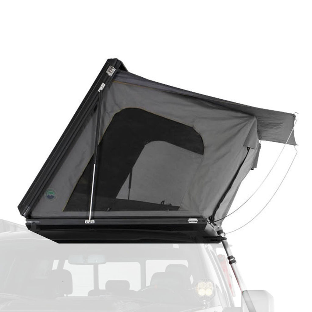 HD Sidewinder Side Load Aluminum Hard Shell Roof Top Tent, Grey Body & Green Trim