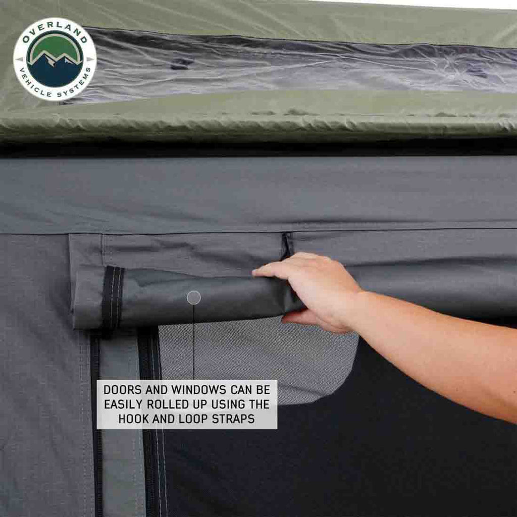 HD Nomadic 3 Extended Soft Shell Roof Top Tent, Grey Body & Green Rainfly