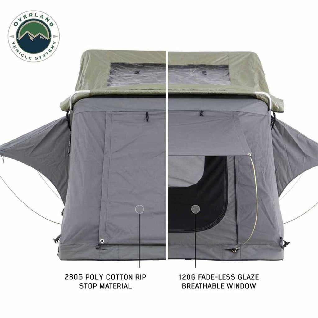 HD Nomadic 4 Extended Soft Shell Roof Top Tent, Grey Body & Green Rainfly