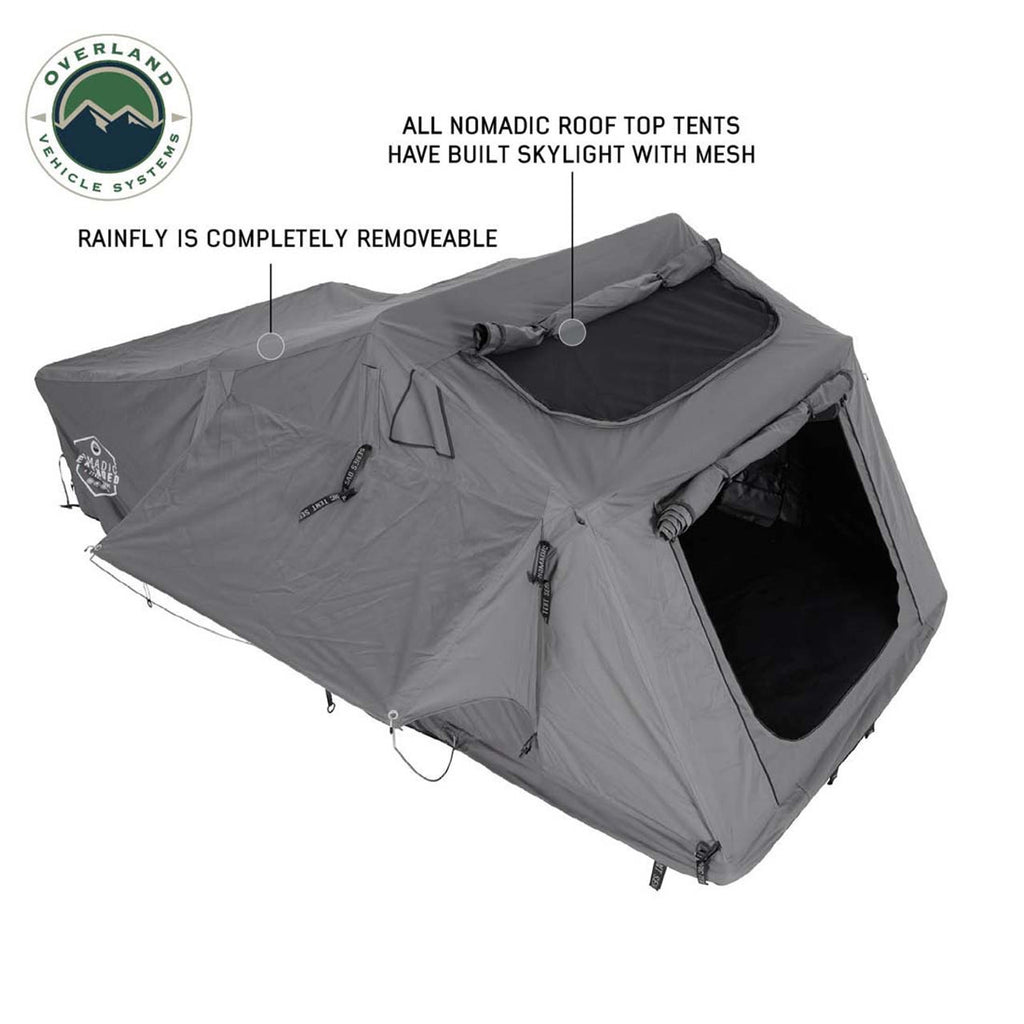 HD Nomadic 4 Extended Soft Shell Roof Top Tent, Grey Body & Green Rainfly