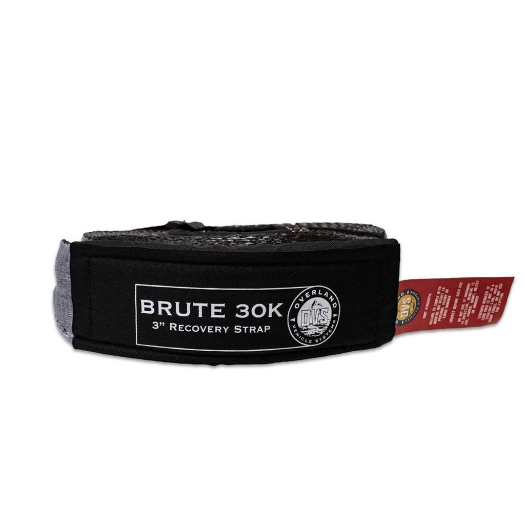 Tow Strap 3" x 30' 30,000 LB. Gray With Black Ends & Storage Bag