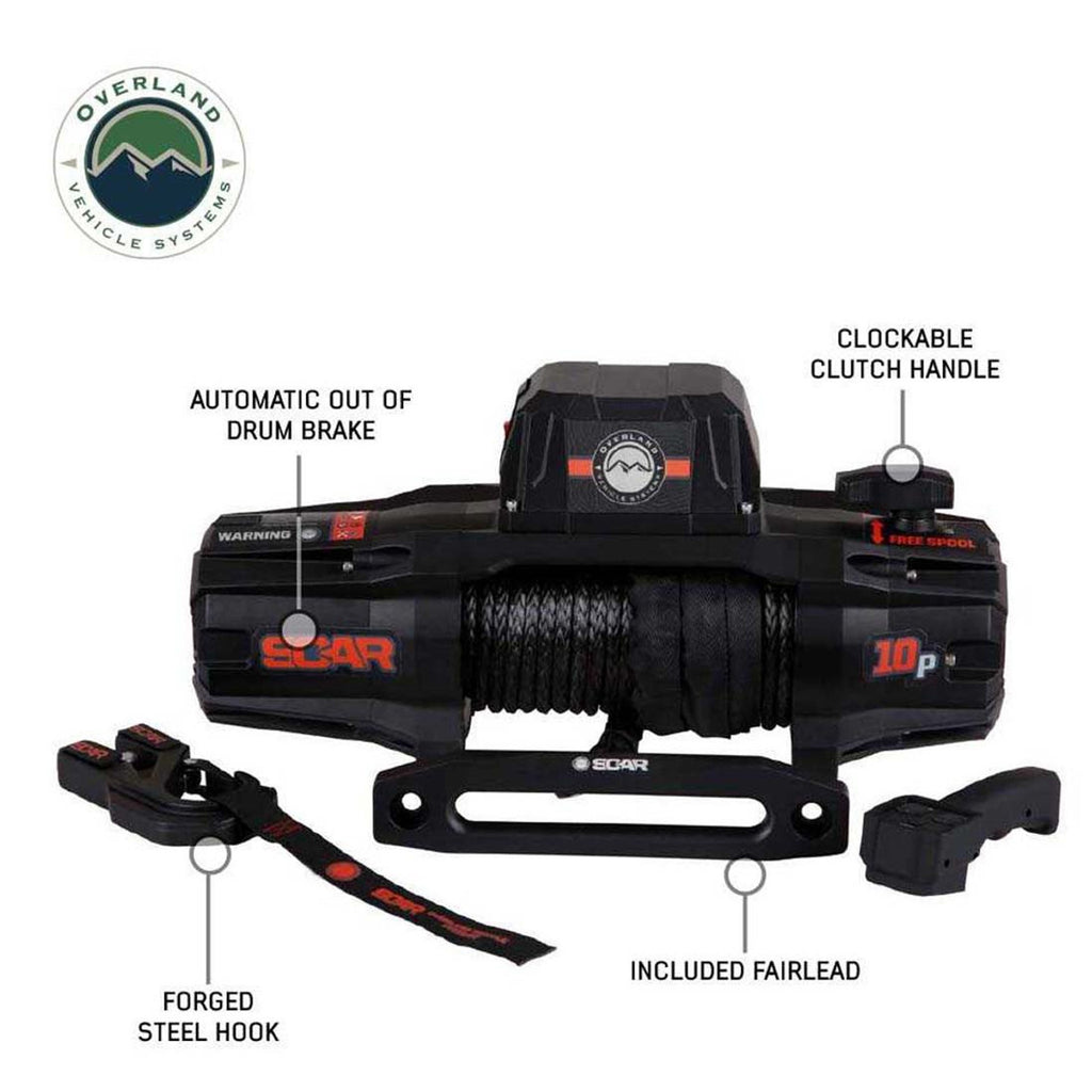 SCAR 10S - 10,000 lbs. Rated Synthetic Rope Winch