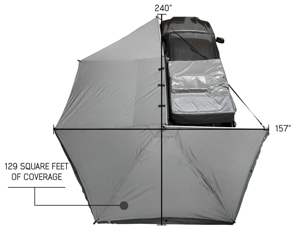 HD Nomadic 270 Degree Awning - Driver Side - Dark Gray Awning with Black Cover