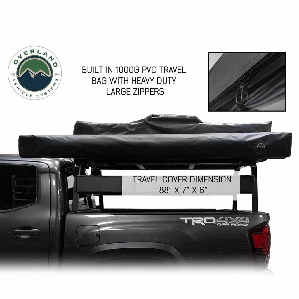 HD Nomadic 270 Degree Awning - Passenger Side - Dark Gray Awning With Black Cover