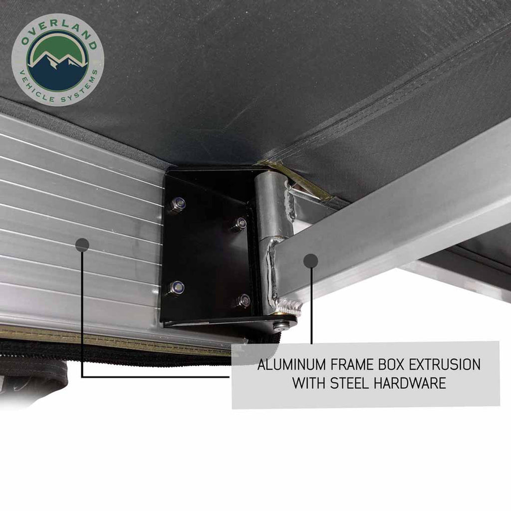 HD Nomadic 270 Degree Awning - Passenger Side - Dark Gray Awning With Black Cover
