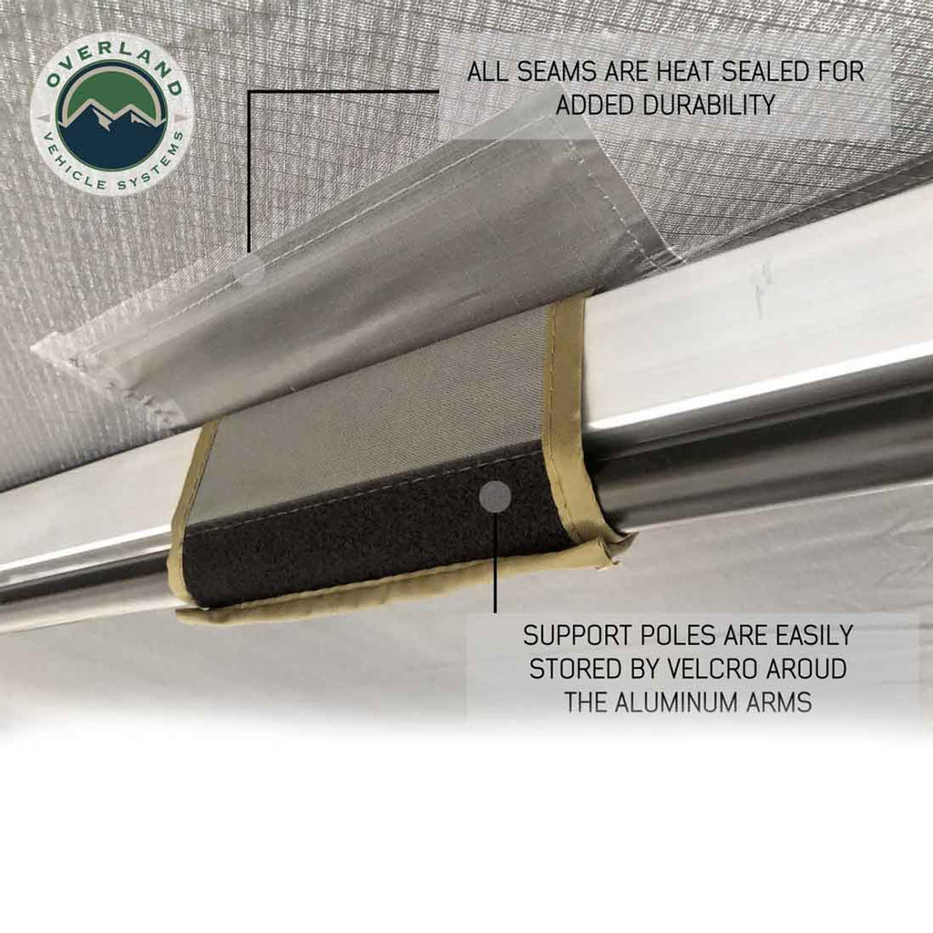 HD Nomadic 270 Degree Awning - Passenger Side - Dark Gray Awning With Black Cover