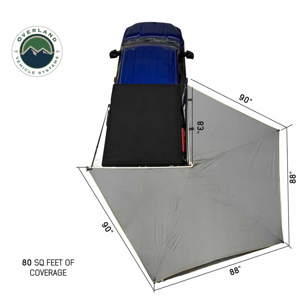 HD Nomadic 270 LT Awning - Passenger Side - Dark Gray With Black Travel Cover Universal