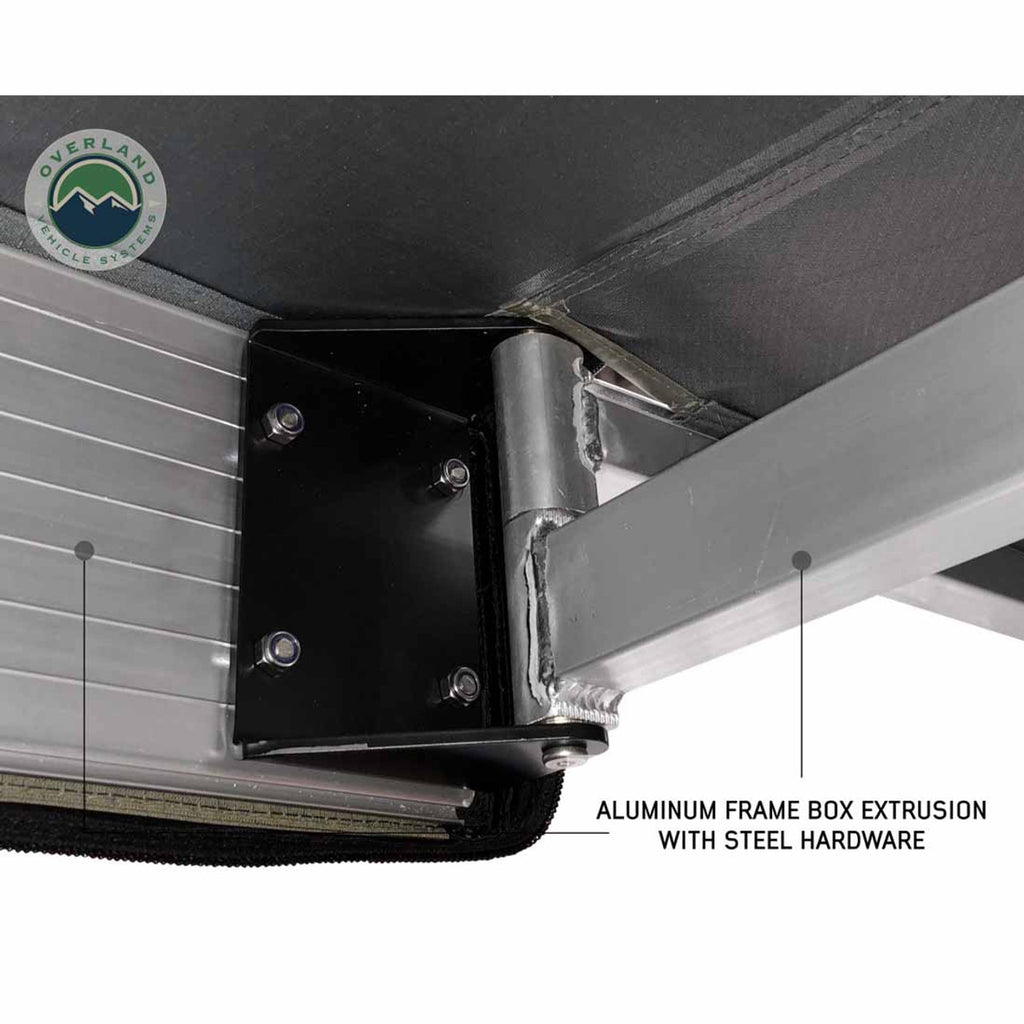 HD Nomadic 270 LT Awning - Passenger Side - Dark Gray With Black Travel Cover Universal