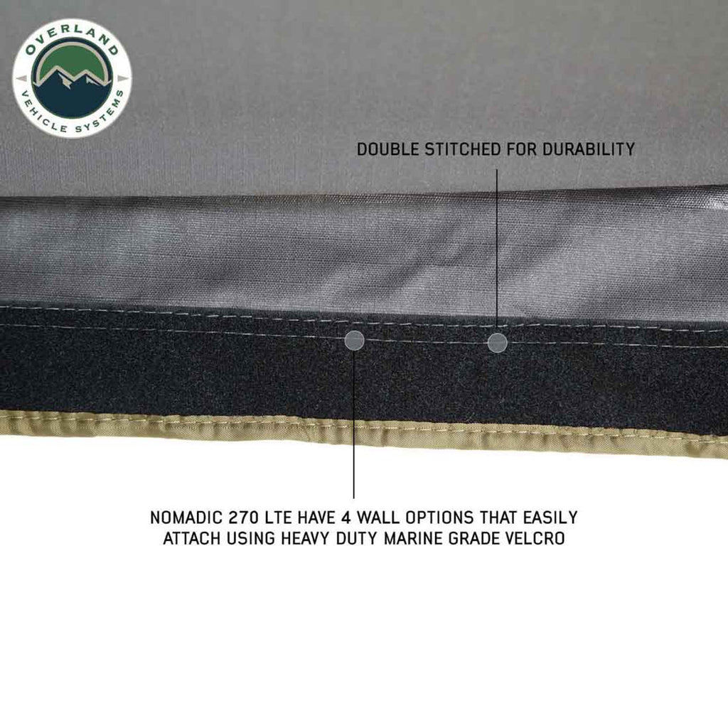HD Nomadic 270 LTE Awning - Driver Side - Dark Gray with Black Travel Cover Universal
