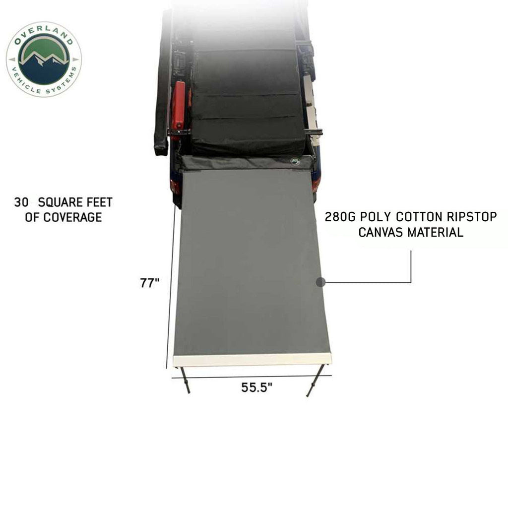 HD Nomadic 4.5' Awning - Grey Body, Green Trim & Black Travel Cover