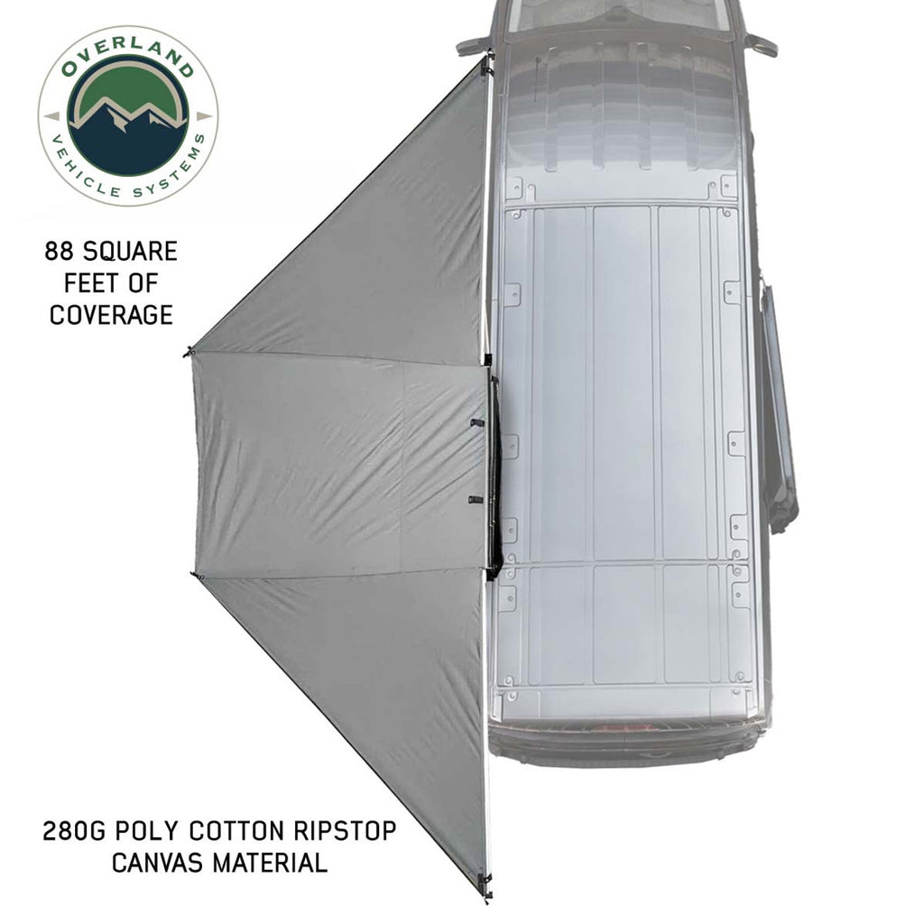 HD Nomadic 180 Degree Awning with Bracket Kit for Mid - High Roofline Vans