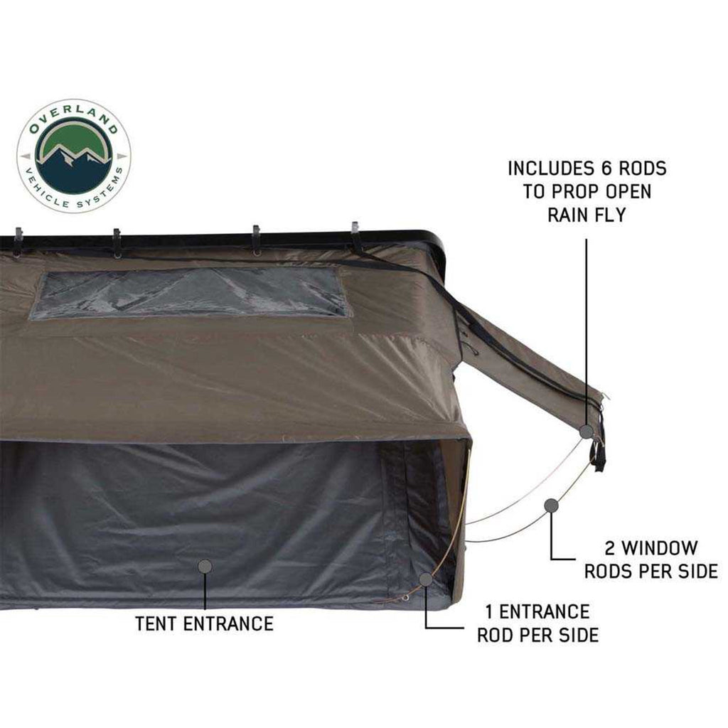 HD Bushveld Cantilever Hard Shell Roof Top Tent Grey Body & Tan Rainfly