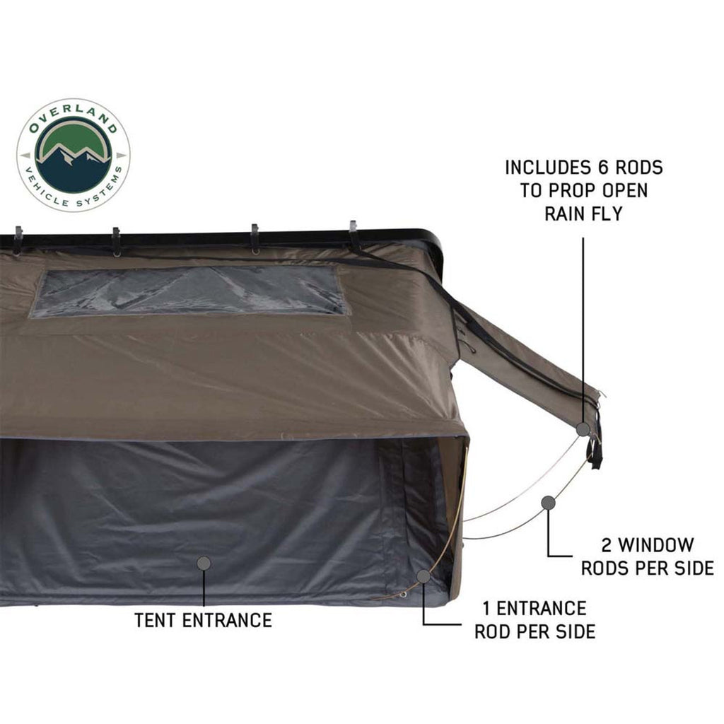 HD Bushveld II Cantilever Hard Shell Roof Top Tent Grey Body & Tan Rainfly