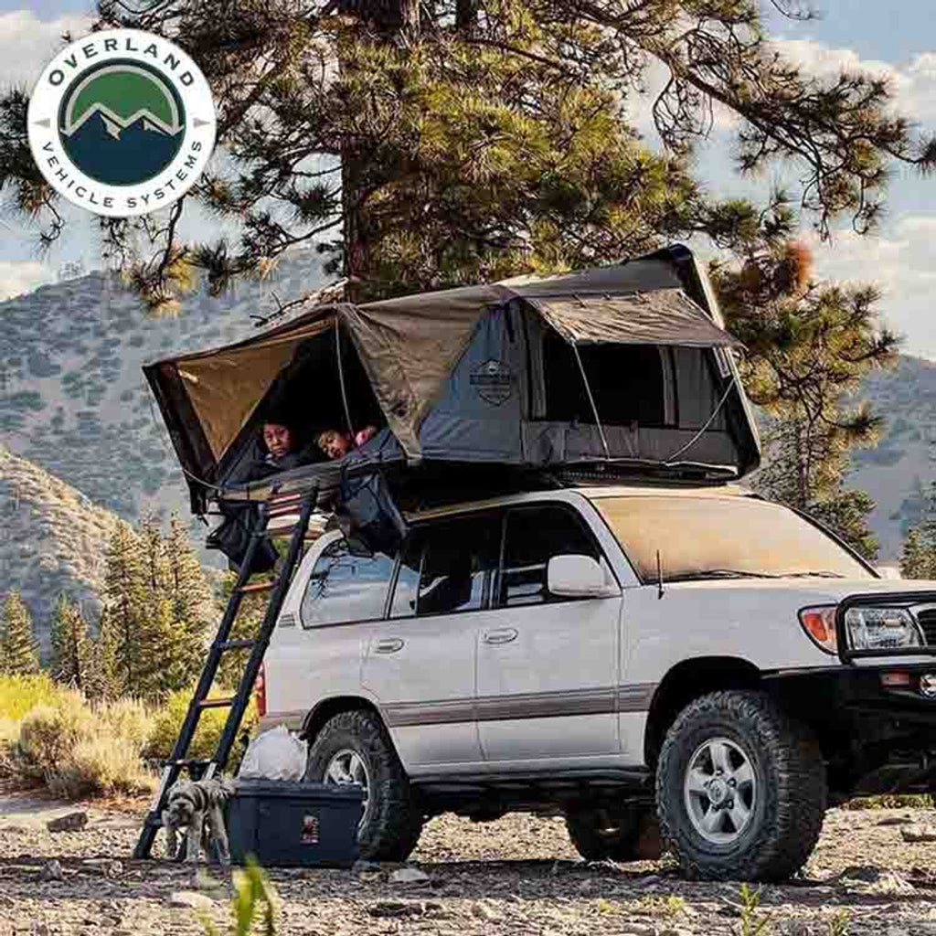 HD Bushveld II Cantilever Hard Shell Roof Top Tent Grey Body & Tan Rainfly