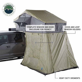 HD Nomadic 3 Roof Top Tent Annex Green Base With Black Floor & Travel Cover