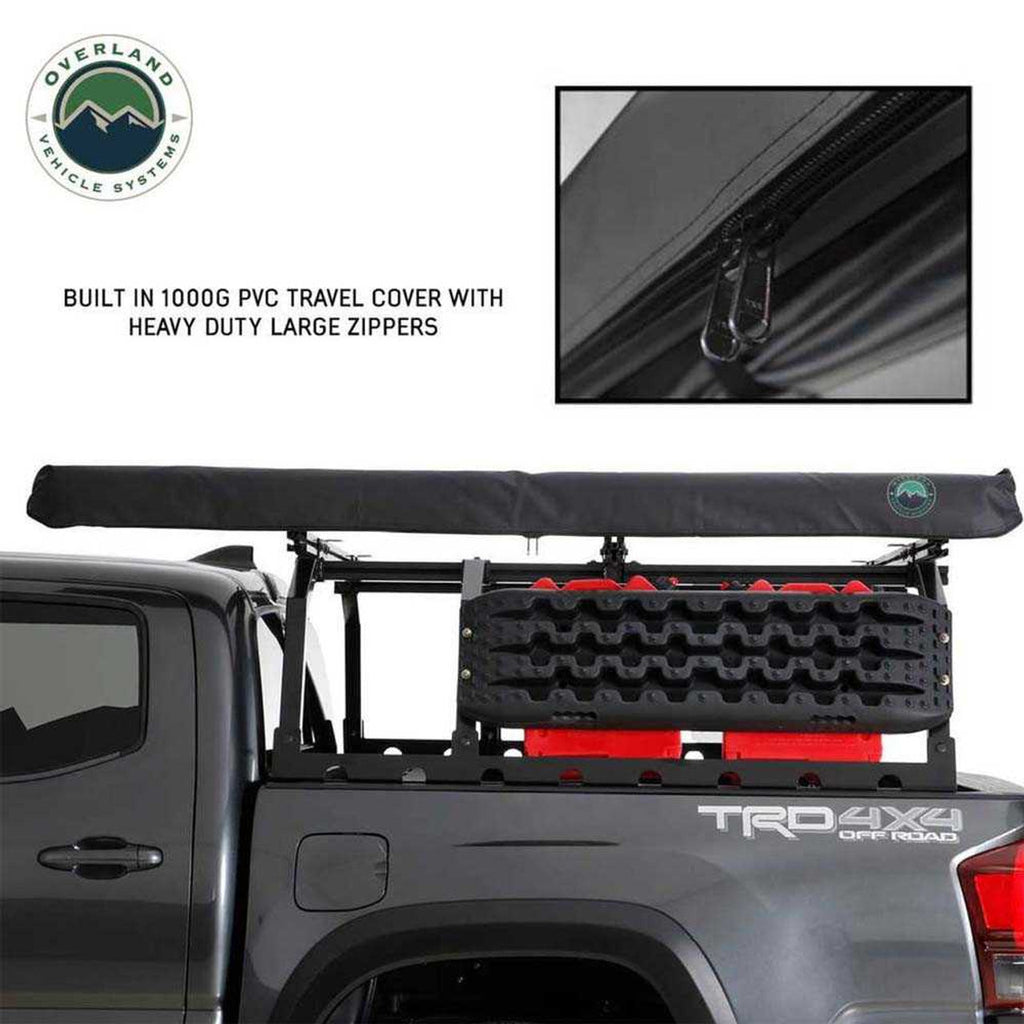 HD Nomadic 2.0 - 6.5' Awning - Grey Body, Green Trim & Black Travel Cover