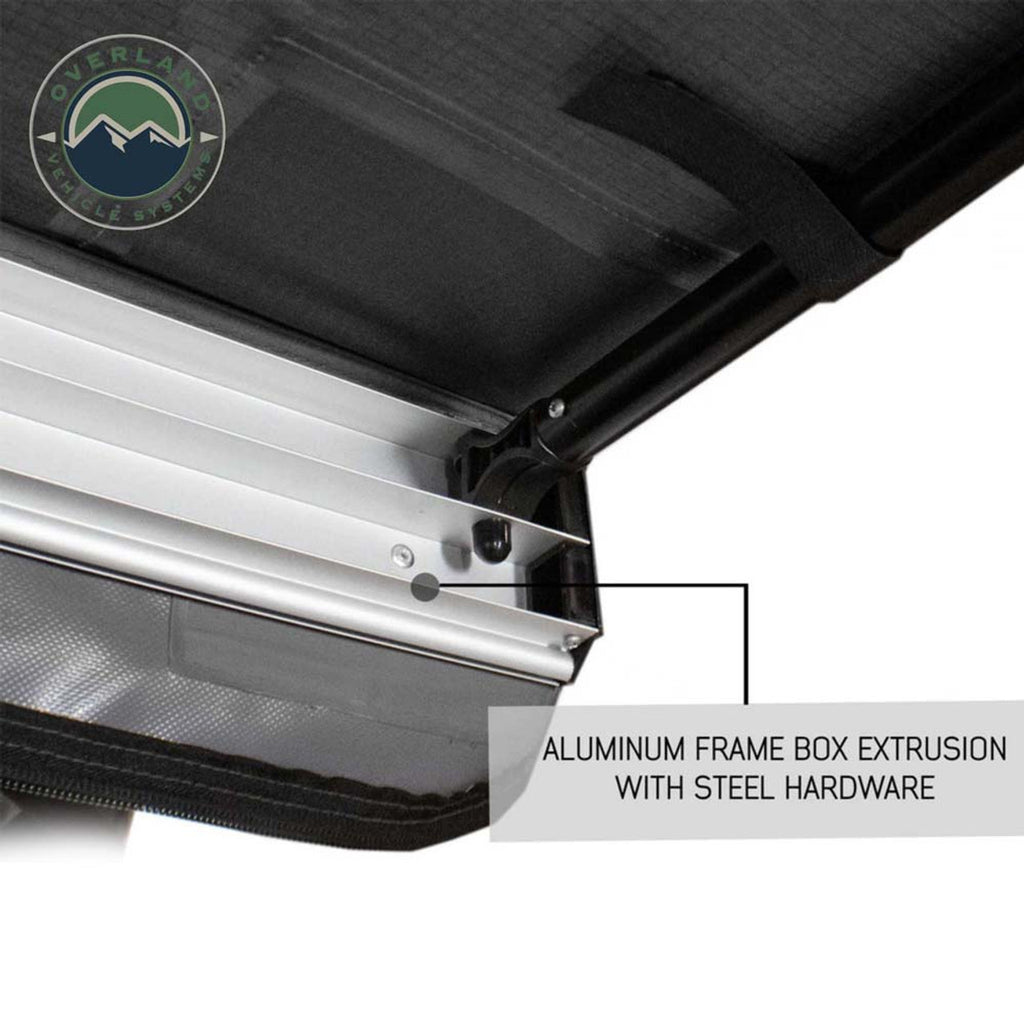 HD Nomadic 2.0 - 6.5' Awning - Grey Body, Green Trim & Black Travel Cover