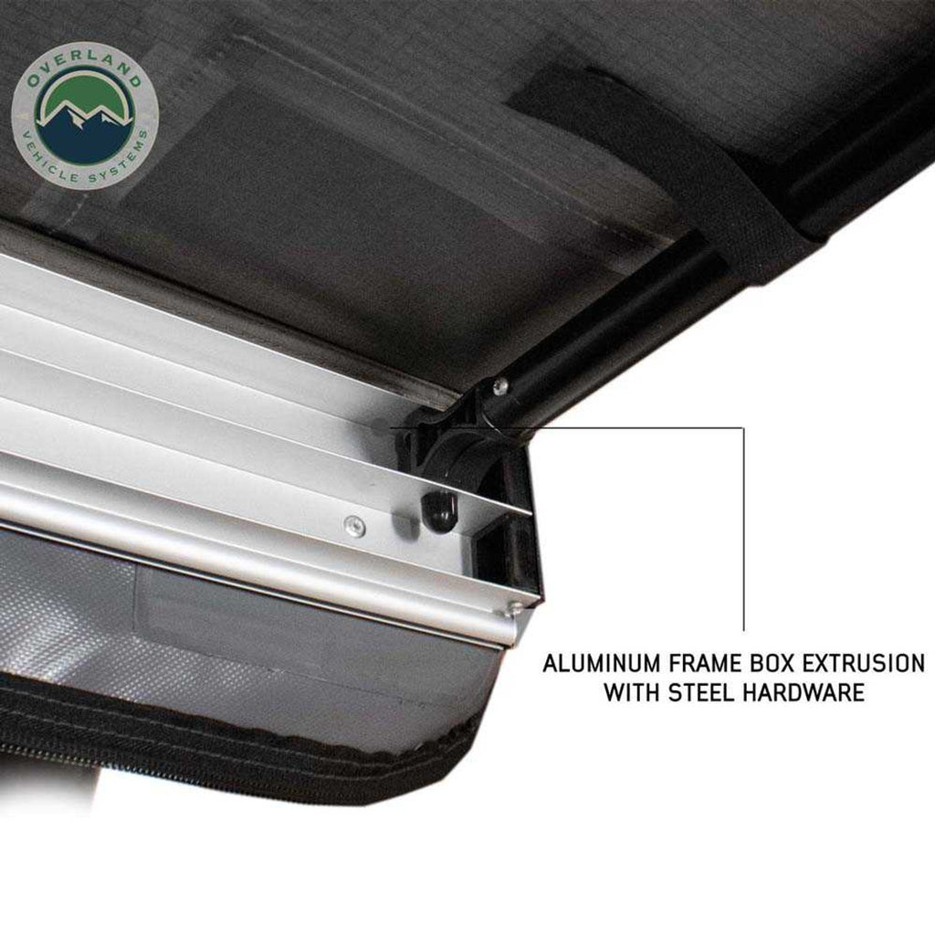 HD Nomadic 4.5' Awning - Grey Body, Green Trim & Black Travel Cover